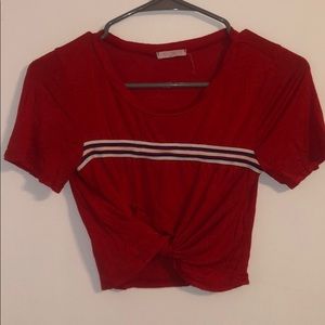 Red crop top